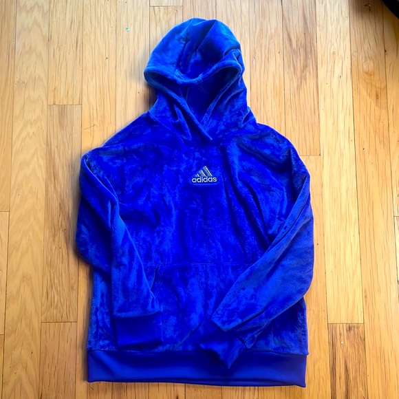 ADIDAS Girls Silken Soft Fleece Pullover Hoodie Sweatshirt Fuschia XL 14-16 NWT - Picture 1 of 5